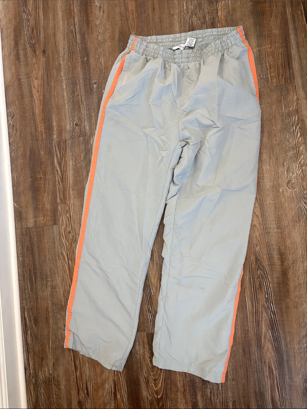 Kim Rogers Light Gray Joggers with Orange Side Stripe